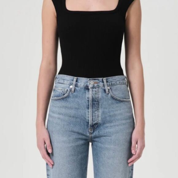 AGOLDE *Altered* 90's Pinch Waist High Rise Straight Cut Off Shorts Navigate 28 - Picture 3 of 16